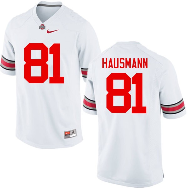 Ohio State Buckeyes #81 Jake Hausmann Men Alumni Jersey White OSU36051